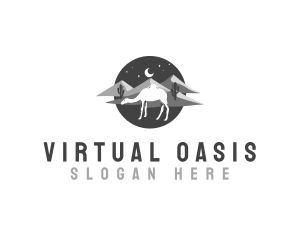 Camel Oasis Desert logo design