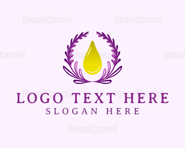 Lavender Wreath Droplet Logo