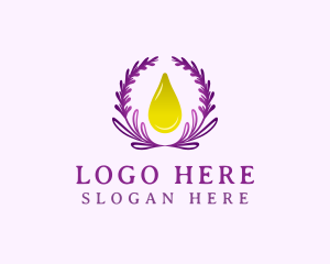 Essence - Lavender Wreath Droplet logo design