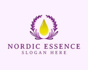 Lavender Wreath Droplet logo design