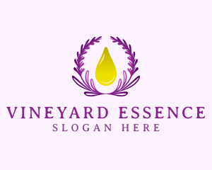 Lavender Wreath Droplet logo design