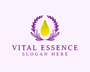 Lavender Wreath Droplet logo design