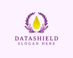 Liquid - Lavender Wreath Droplet logo design