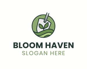 Shovel Sprout Lawn logo design