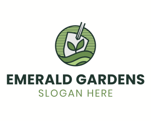 Shovel Sprout Lawn logo design