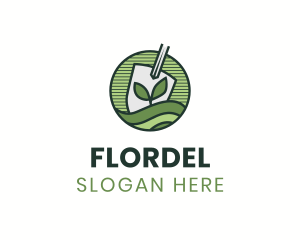 Shovel Sprout Lawn logo design