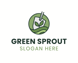 Shovel Sprout Lawn logo design