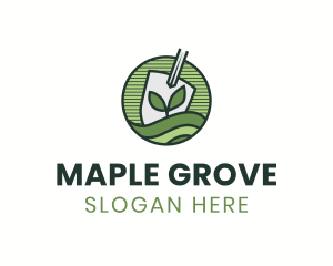 Shovel Sprout Lawn logo design