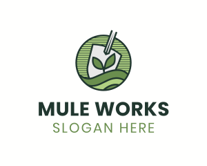 Shovel Sprout Lawn logo design