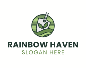 Shovel Sprout Lawn logo design