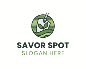 Shovel Sprout Lawn logo design