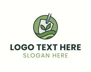 Leaf - Shovel Sprout Lawn logo design