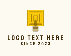 Idea - Maze Light Bulb logo design