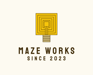 Maze Light Bulb  logo design