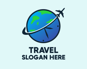 Travel Agency Clock  logo design