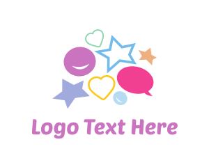 Kids Party - Children Sticker Shapes logo design