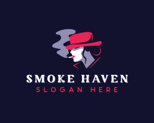 Hat Woman Cigarette logo design