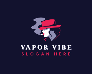 Hat Woman Cigarette logo design