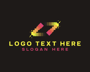 Movement - Motion Tech Pixel logo design