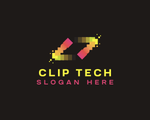 Motion Tech Pixel logo design