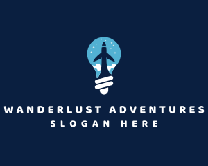 Travel - Lightbulb Airplane Travel logo design