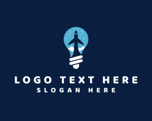 Travel - Lightbulb Airplane Travel logo design