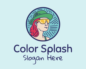 Colorful Sunnies Girl logo design