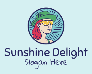 Colorful Sunnies Girl logo design