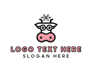 Moo - Atom Cow Animal logo design