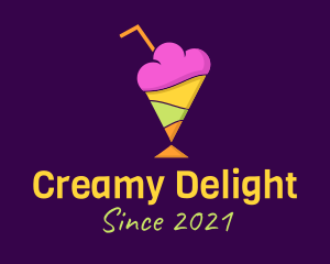 Milkshake - Colorful Sherbet Dessert logo design