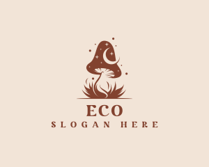 Herbal - Eco Magical Mushroom logo design