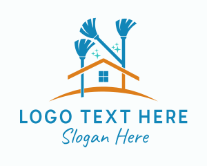 Residence - Clean Broom Housekeeping logo design