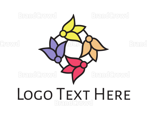 Colorful Tulip Flowers Logo