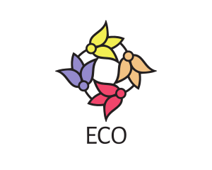 Colorful Tulip Flowers Logo
