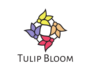 Tulip - Colorful Tulip Flowers logo design