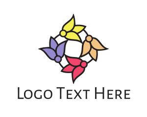 Colorful Tulip Flowers Logo