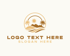 Palm Tree - Sand Dune Outdoor Travel logo design