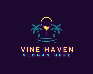 Nightclub Beach Cocktail logo design