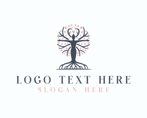 Yoga - Woman Tree Beauty logo design
