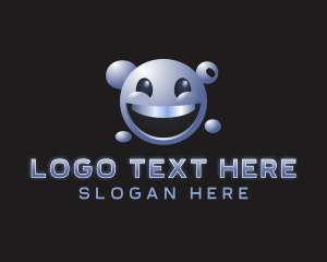 3d - 3D Cyber Smiley logo design