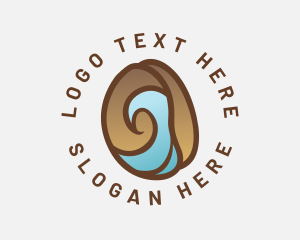 Hot Coffee - Coffee Bean Wave logo design