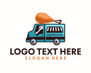 Fried Chicken - Chicken Food Truck logo design