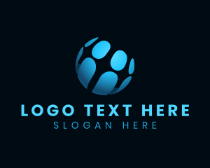 Global - Digital Technology Sphere logo design