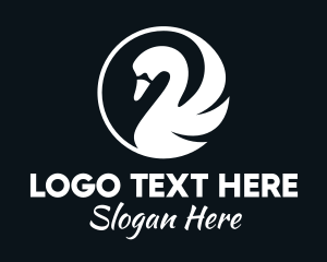 White - White Swan Circle logo design