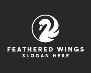 White Swan Wing logo design