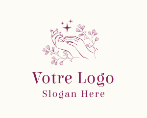 Manicure - Whimsical Hand Floral Wordmark logo design