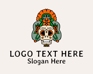 Spooky - Mexican Sugar Skull logo design