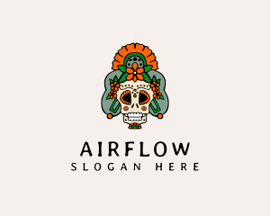 Mexican Floral Skull  logo design