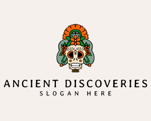 Mexican Floral Skull  logo design