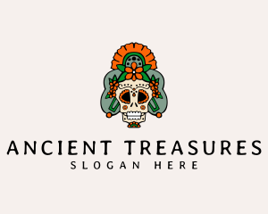 Mexican Floral Skull  logo design